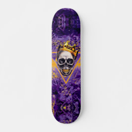 Lila och Guld Graffiti Skull Kung Skateboard