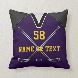 Lila och Guld Hockey-gåvor Pillow eller FÄRGER Kudde