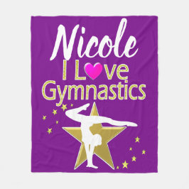 LILA OCH GULD I KÄRLEK GYMNASTICS-KONSTRUKTION FLEECEFILT