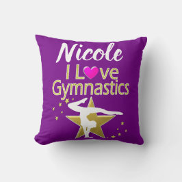 LILA OCH GULD I KÄRLEK GYMNASTICS-KONSTRUKTION KUDDE