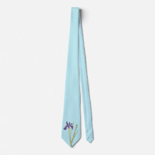 Lila och Guld Iris Watercolor Bröllop Slips