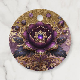 Lila och Guld judisk Tack Märkre Gåvor Etiketter