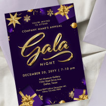 Lila och Guld Jul Gala Party Business