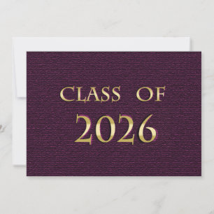 Lila och Guld Klass 2026-kort Inbjudningar