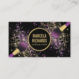 Lila och Guld konfetti Makeup-konstnär Visitkort