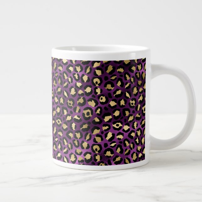 Lila och guld leopard serie design 1 jumbo mugg (Höger)