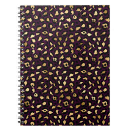 Lila och guld leopard serie design 2 anteckningsbok