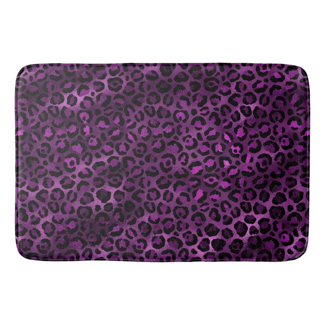 Lila och guld leopard serie design 3 badrumsmatta (Framsidan)