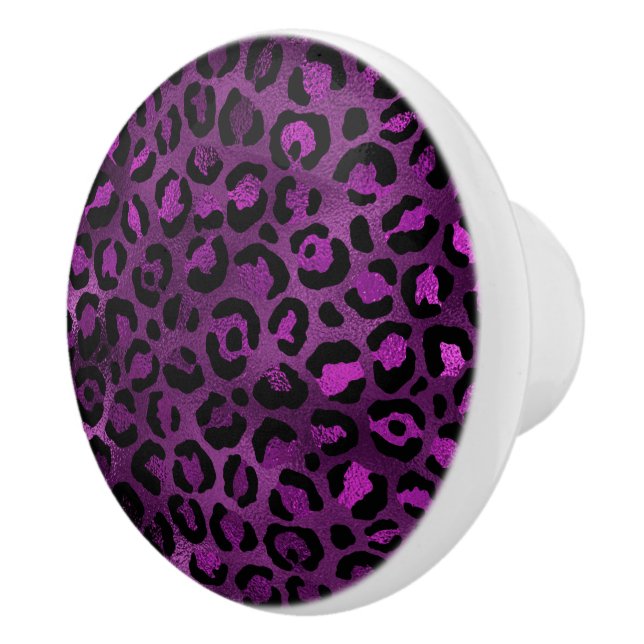 Lila och guld leopard serie design 3 knopp (Höger)