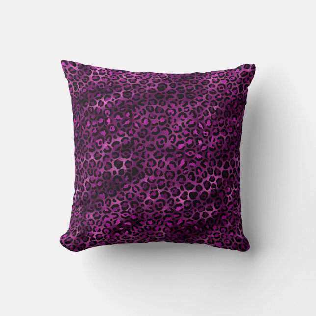 Lila och guld leopard serie design 3 kudde (Framsida)