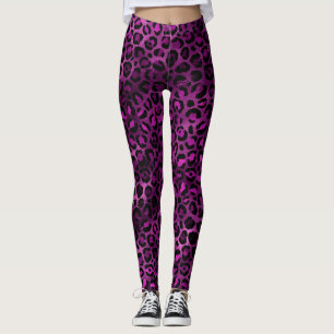 Lila och guld leopard serie design 3 leggings