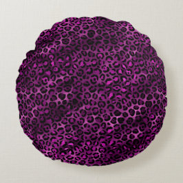 Lila och guld leopard serie design 3 rund kudde