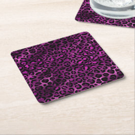 Lila och guld leopard serie design 3 underlägg papper kvadrat