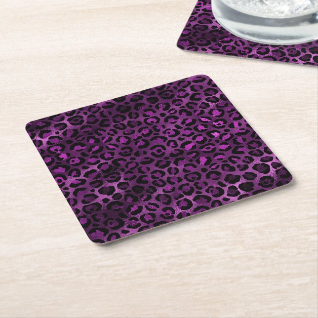 Lila och guld leopard serie design 3 underlägg papper kvadrat (Vinklad)