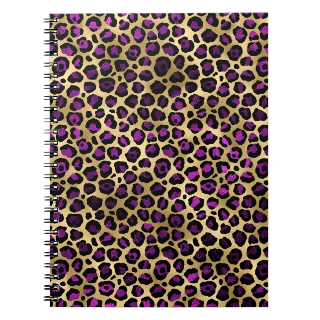 Lila och guld leopard serie design 4 anteckningsbok (Framsidan)