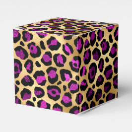Lila och guld leopard serie design 4 presentaskar