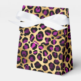 Lila och guld leopard serie design 4 presentaskar