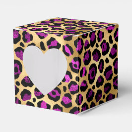 Lila och Guld Leopard Serie Design 4  Presentaskar