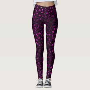 Lila och guld leopard serie design 5 leggings