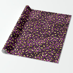 Lila och Guld Leopard Series Design 1 Presentpapper