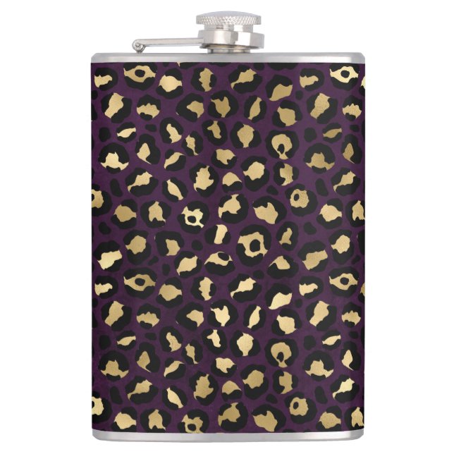 Lila och Guld Leopard Series Design 2 Fickplunta (Framsidan)