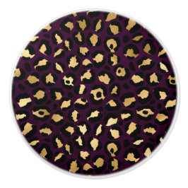 Lila och Guld Leopard Series Design 2 Knopp