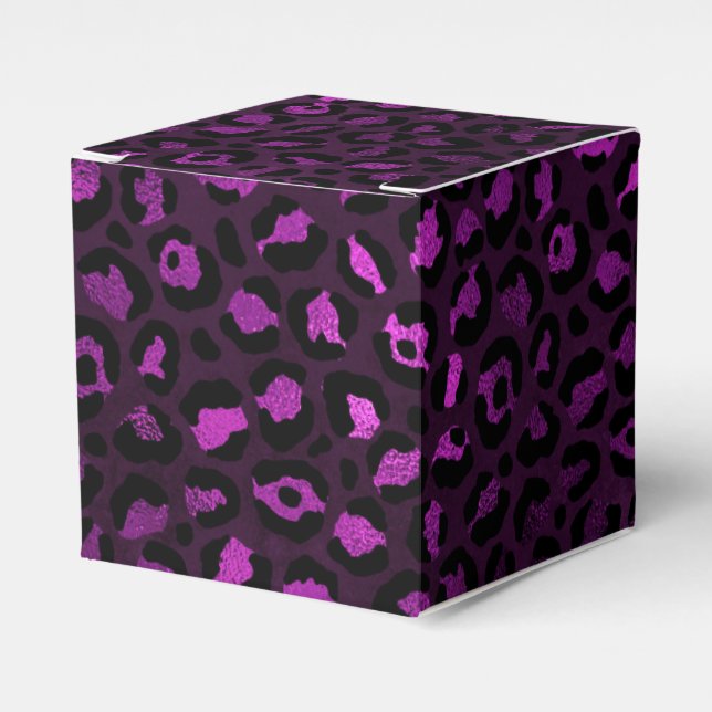 Lila och Guld Leopardy Design 5 Presentaskar (Framsidan Sidan)