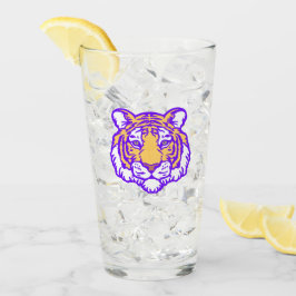Lila och Guld Louisiana Tiger Fläkt Art Pint Glass Glaskopp