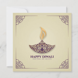 Lila och guld, Lycklig Diwali Kort