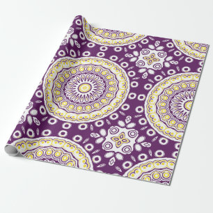 Lila och Guld Mandala Mönster Presentpapper