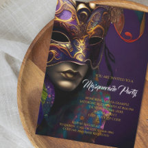 Lila och guld maskeradfest med livlig mask