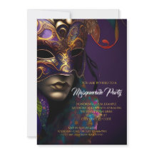 Lila och Guld MasqueraParty med Vibrant Mask