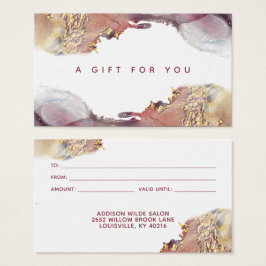 Lila och Guld - Modern konst Liquid Bläck Gift Car Visitkort