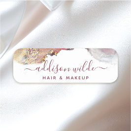 Lila och Guld Modern konst Vätskefärg Bläck Namnbricka