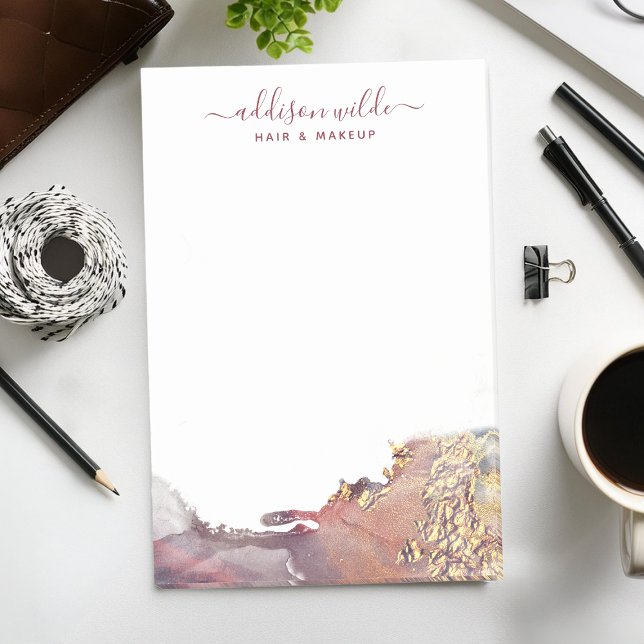 Lila och Guld Modern konst Vätskefärg Bläck Post-it Block (Skapare uppladdad)