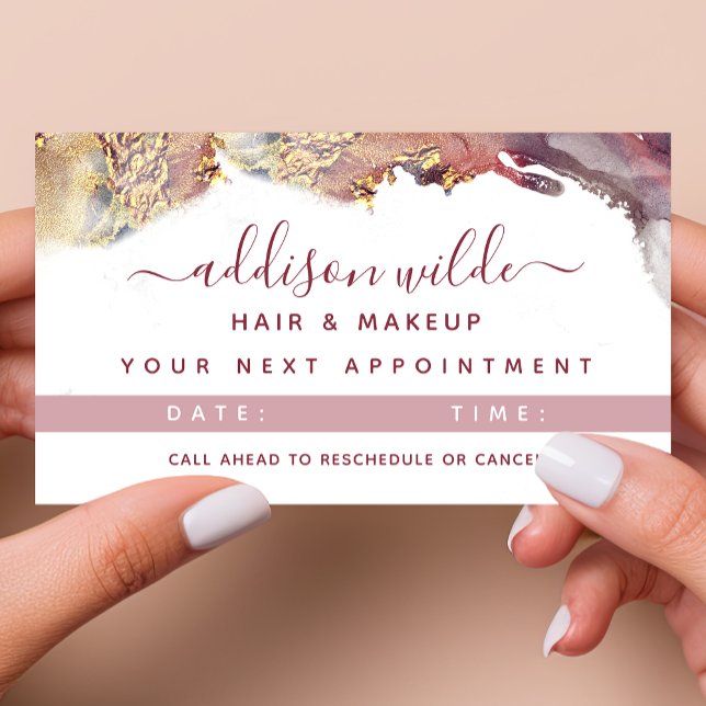 Lila och Guld Modern konst Vätskefärg Bläck Tidsbeställning Kort (Skapare uppladdad)