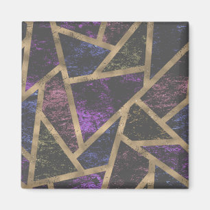 Lila och guld-mosaic mönster magnet