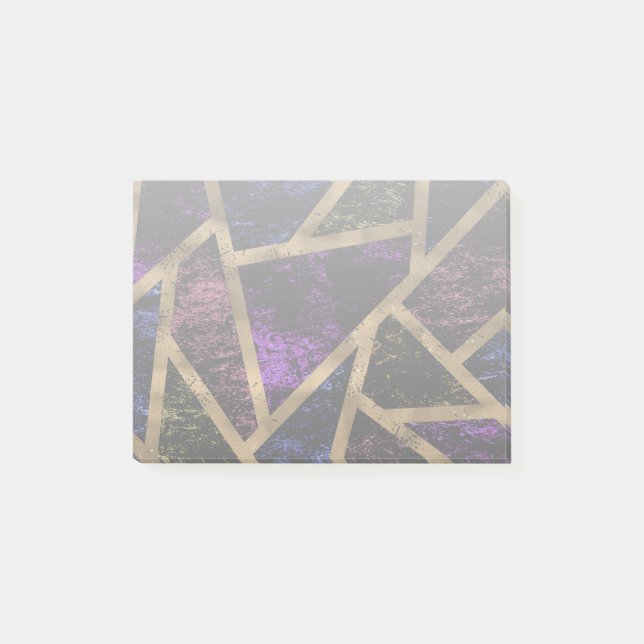 Lila och guld-mosaic mönster post-it block (Framsida)