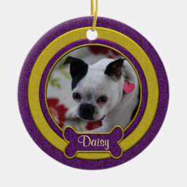 Lila och Guld Pet Photo jul Ornament