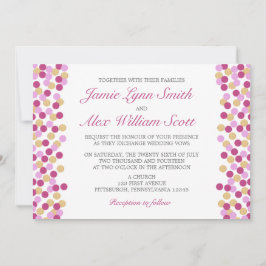 Lila och Guld Polka Dot Wedding bjudande Inbjudningar