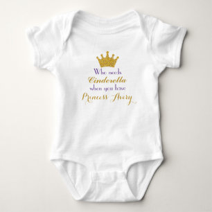 Lila och Guld Princess Bodykostymer för flickor T-shirt