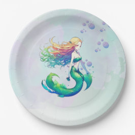 Lila och Guld Sjöjungfru Födelsedag under havet