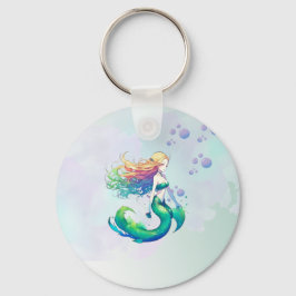 Lila och Guld Sjöjungfru Födelsedag under havet Nyckelring