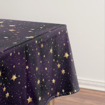 Lila och Guld Star Magic ThLED Party Tablecloth