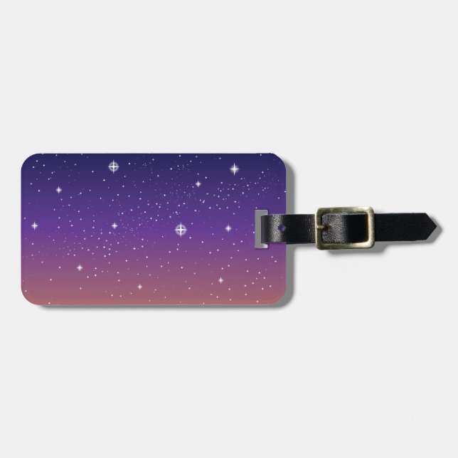 Lila och Guld Starry Sunset Himlar Bagagebricka (Horisontell Framsida)