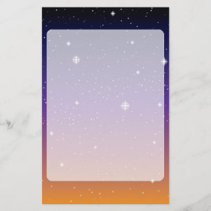 Lila och Guld Starry Sunset Himlar Brevpapper