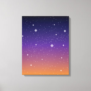 Lila och Guld Starry Sunset Himlar Canvastryck