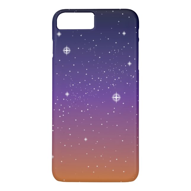 Lila och Guld Starry Sunset Himlar Case-Mate iPhone Skal (Baksida)