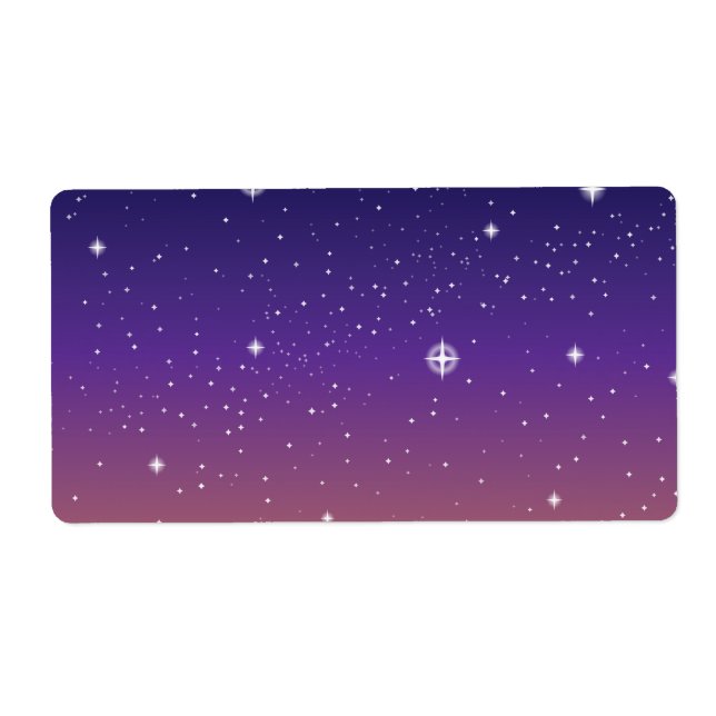 Lila och Guld Starry Sunset Himlar Fraktsedel (Framsidan)