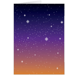 Lila och Guld Starry Sunset Himlar Hälsningskort